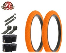 ALTA BICYCLE HIGH PERFORMANCE WIRE BEAD TIRES 18" X 1.95 ORANGE BMX 8PC SET.