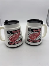 Vintage Betras USA Set Of 2 Detroit Redwings Travel Mug