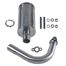 New upgradation Exhaust Muffler Pipe and gasket Exhaust Muffler Pipe kit Silver