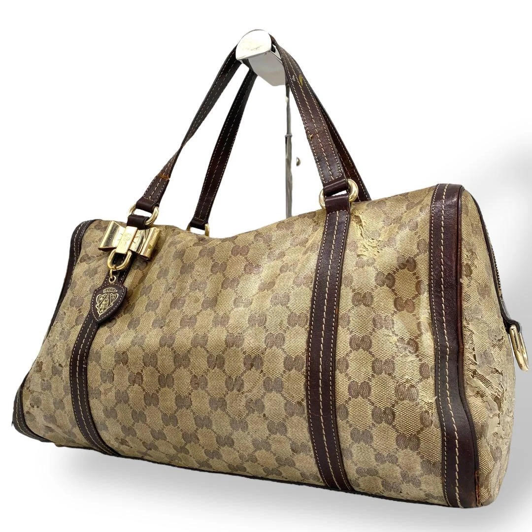 Ancien sac fourre tout GUCCI GG ruban enduit de cristal