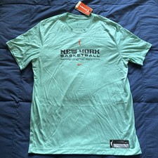 NWT Nike WNBA New York Liberty Team Warmup Men Large Mint Green Dri-Fit Shirt