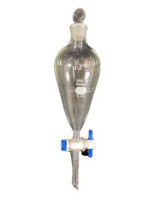 PYREX 250mL Squibb Separatory Funnel w/ Stopcock #22 Stopper Neck 6404-250