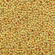 2000 Pcs Smooth Round Beads Gold for Jewelry Making Loose Small, gold