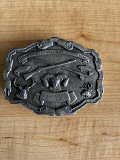 Vintage 1976 Western Sportsman Association Belt Buckle by Bergamot Brass Works