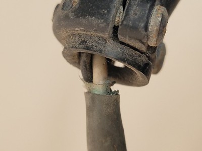 Vintage Ceramic Wire Insulator & Metal Clamp | Industrial Decor | Tested Good