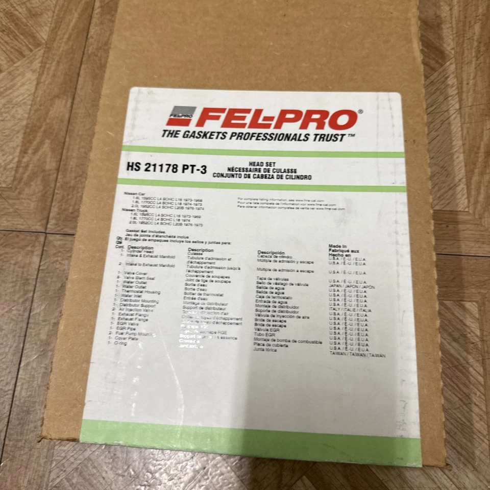 Juego de juntas de culata HS 21178 PT-3 Felpro para camioneta Datsun 610 710 620 510 Foto 2 de 3