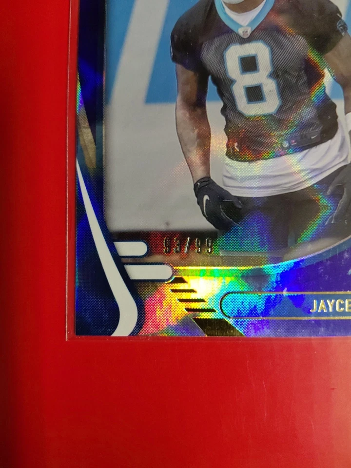 2021 Panini Absolute #147 Jaycee Horn Blue /99 - Image 2 of 3
