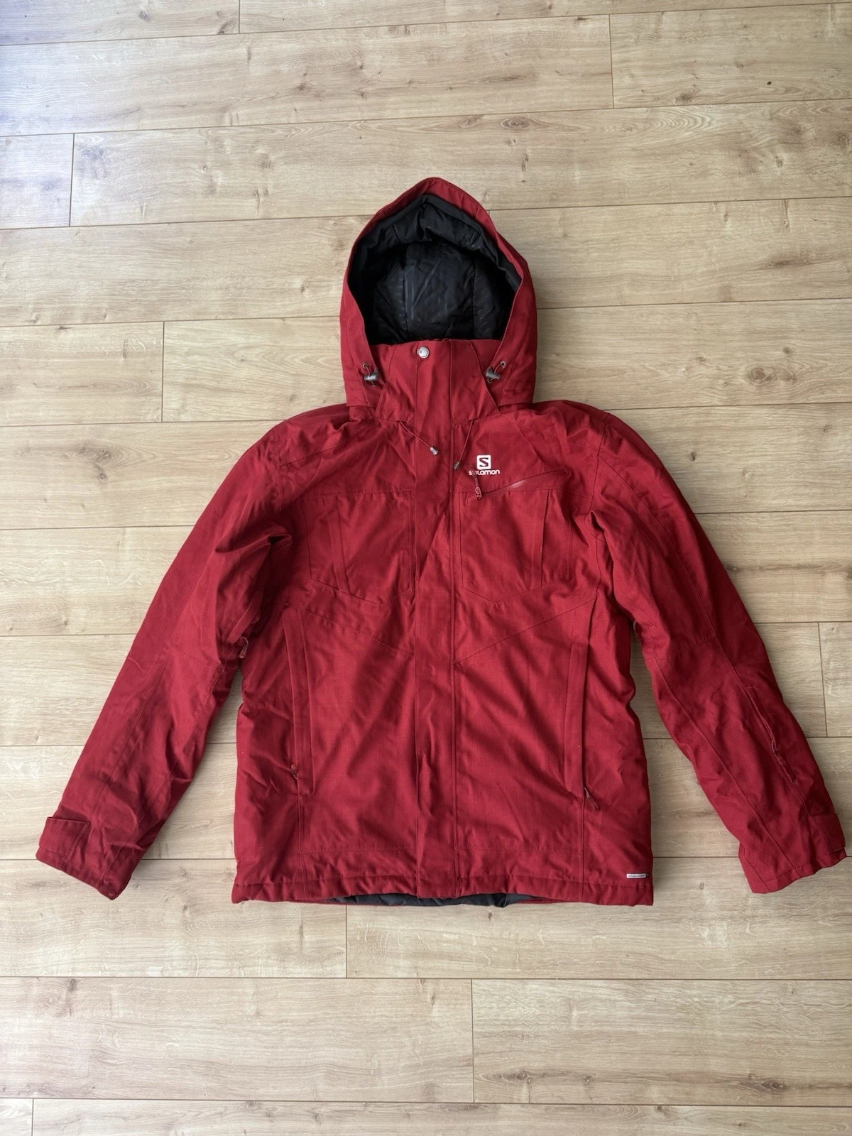 Salomon AdvancedSkin Dry 10K Red Hooded Ski Snow Jacket Mens Large Coat
Opens in a new window or tab