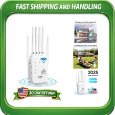 High-Speed WiFi Extender with 6 Directional Antennas - Supports 99 of Devices