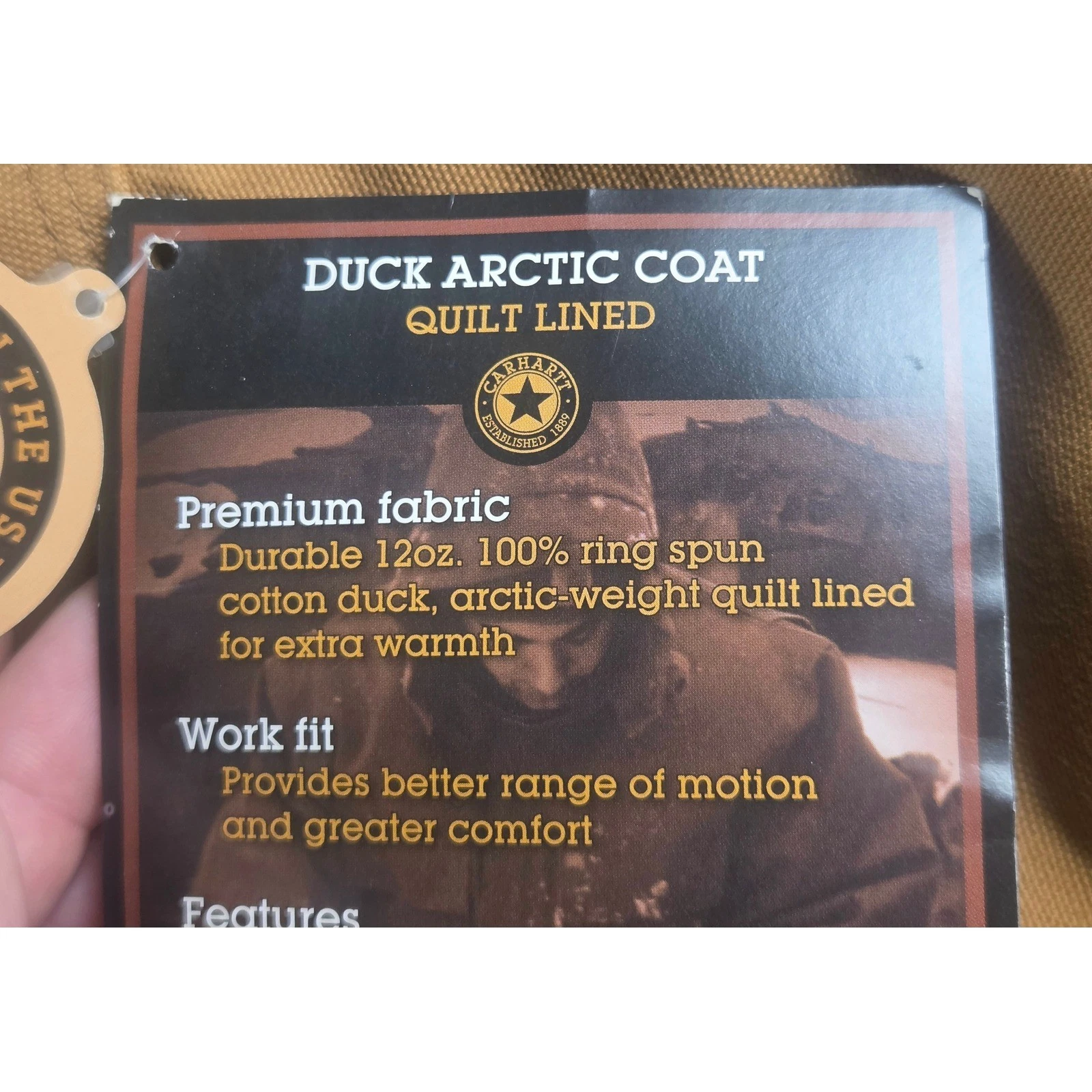 NWT Vtg Carhartt Arctic Quilt Lined Workwear Jacket UNION USA 42 Reg CO 03 BRN image 3