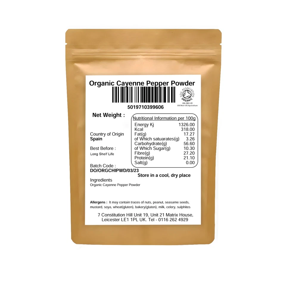 ORGANIC Cayenne Pepper Powder Premium Quality Soil Association Certified - Image 2 of 4