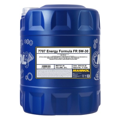 MANNOL 7707 Formula FR SAE 5W-30 Motoröl, API SN, ACEA A5/B5, 20 Liter