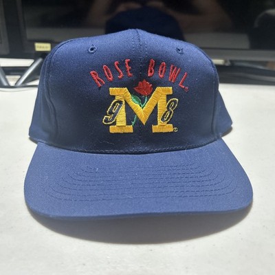 Vtg Michigan Wolverines Rose Bowl 1998 Blue Hat Football Snapback Cap WITH TAGS