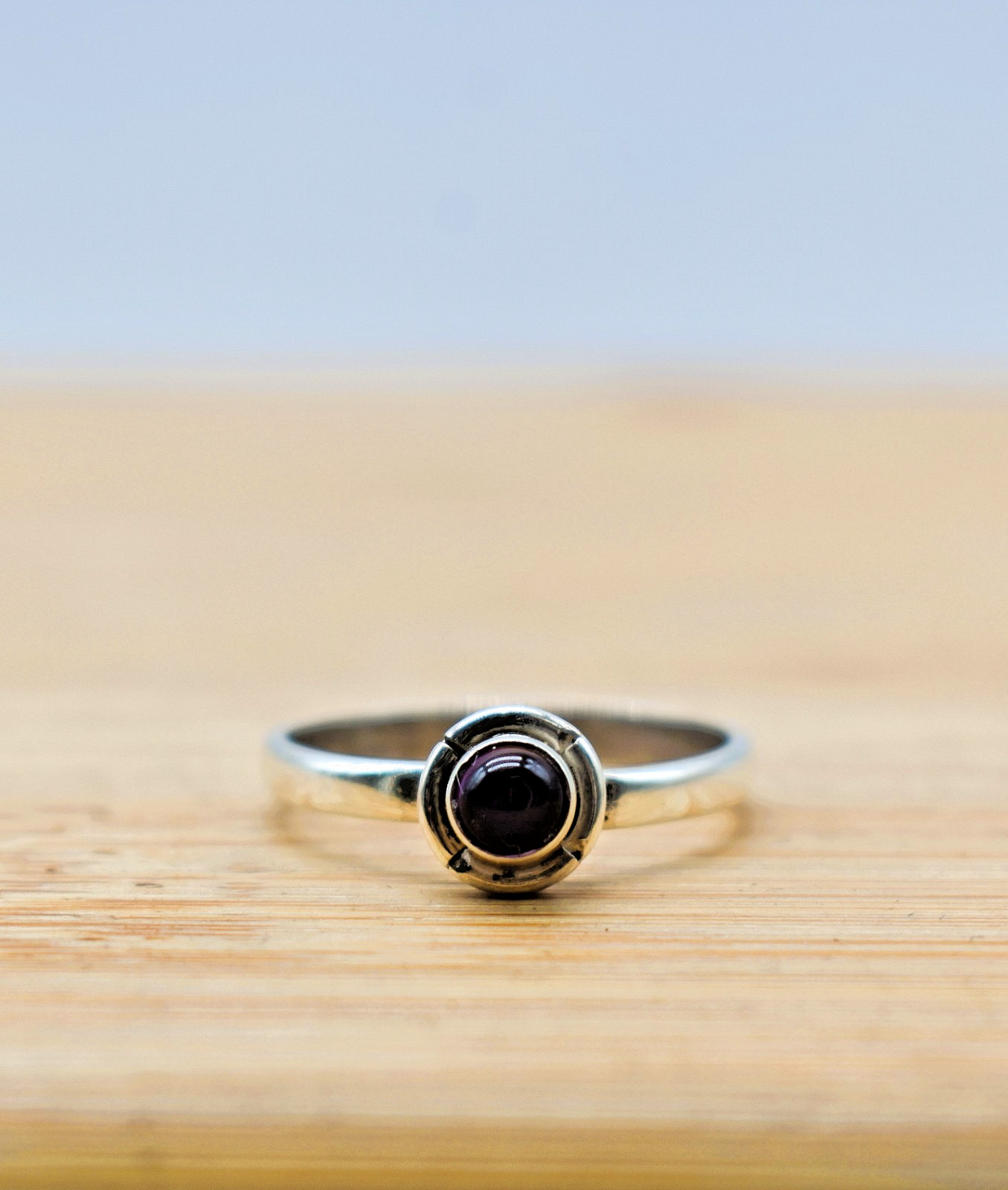 Amethyst Cabochon Sterling Silver Stackable Ring … - image 13