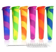 Silicone Ice Pop Molds Wpunwen Ice Popsicle Molds with Lids 6 Pcs Silicone Po...
