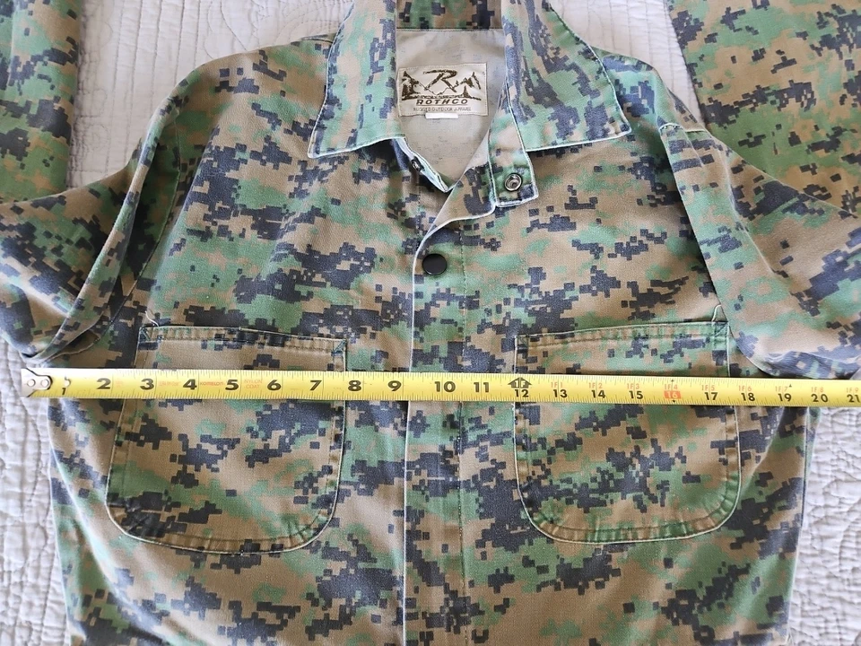 Vintage Rothco Coveralls Adult L Digital Camouflage Lightweight Front Zip - Image 4 of 4