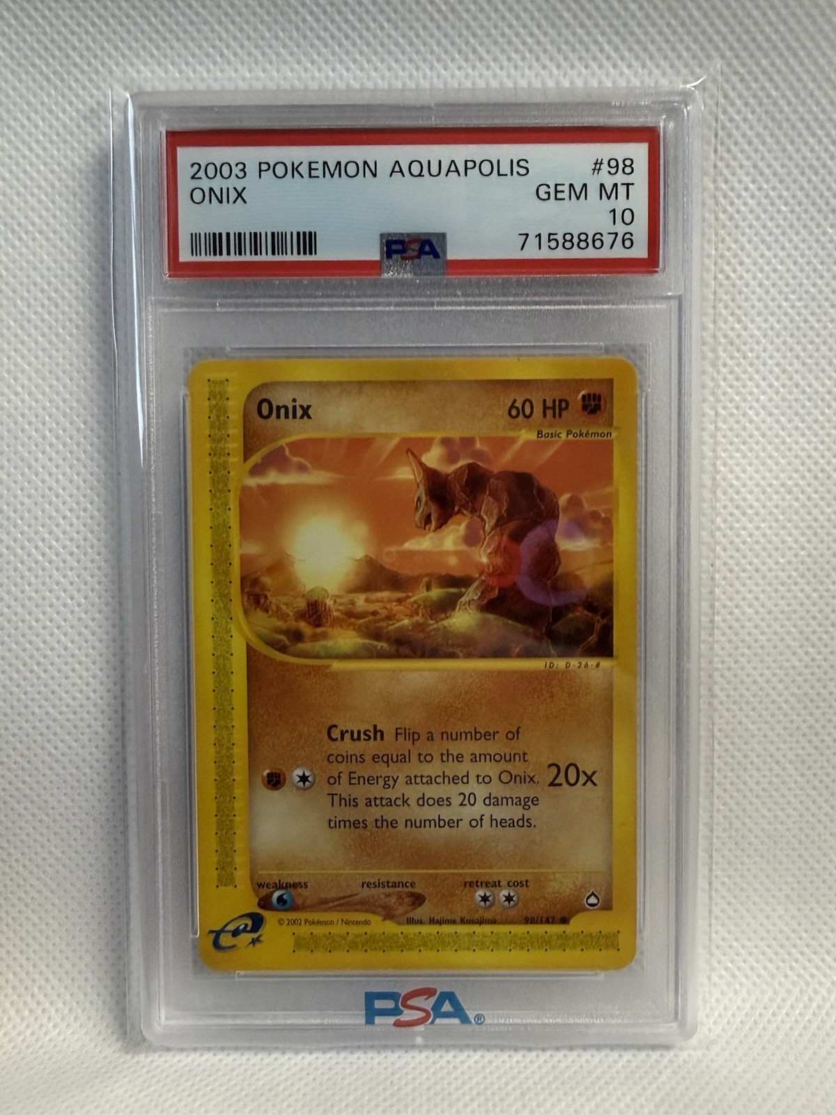 2003 POKEMON AQUAPOLIS #98 ONIX PSA 10