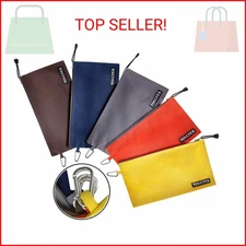 TENGYES Canvas Tool Pouch Zipper Bag - 5 Pack Utility Bags Heavy Duty Metal Zipp