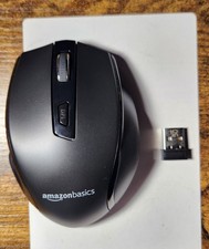 AmazonBasics Ergonomic Wireless Mouse 2.4GHz w/ USB Receiver