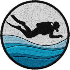 Diving Iron on Patch Embroidered ID45095 Decorates Jackets, Backpacks, Hats, V