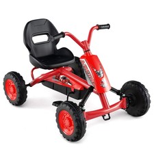 Go Kart for Kids 4 Wheel Toddler Ride On Pedal Car w/ Steering Handlebars