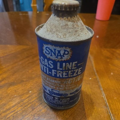 #ad #ad Rare Vintage Snap Gas Line Anti Freeze Oil Can Cone Top 11oz. unopened $15.00