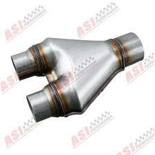 2.5" Single/ 2" Dual 10" (L) Universell Edelstahl Auspuff Y-Stück Adapter DE