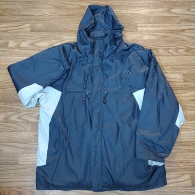 Nike Blue Reversible Jacket Vintage 90's Logo Fleece Full Zip Hood Mens XL
