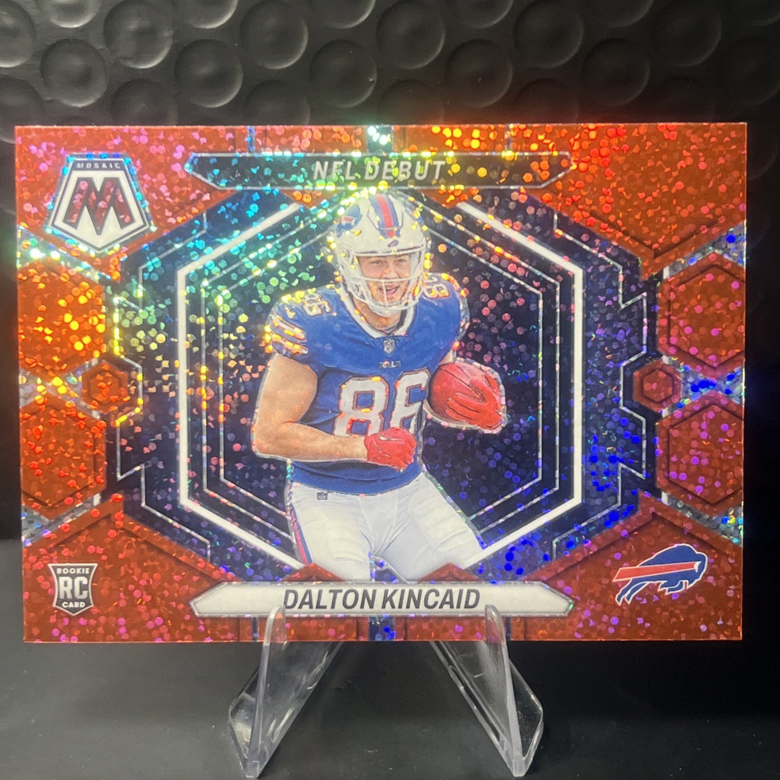 2023 Mosaic Rookie Dalton Kincaid NFL Debut Red Sparkle