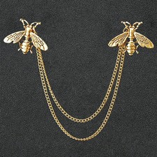 Bee Chain Brooch Collar Pin Chain Tassel Collar Brooch Lapel Pin Business new