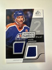 2008-09 SP Game Used Glenn Anderson Authentic Fabrics Dual Jersey Edmonton Oiler