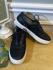 Sperry Plush Step Men's Black  Lace-Up Leather Sneakers Size 9  Pre-Owned