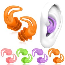 Waterproof Swimming Ear Plugs for Adults - 4 Pairs Reusable Silicone Ear Plug...