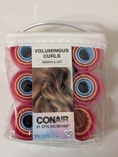 Conair Voluminous Curls Self-Grip Rollers 31 Pack Pink Blue Orange Bag