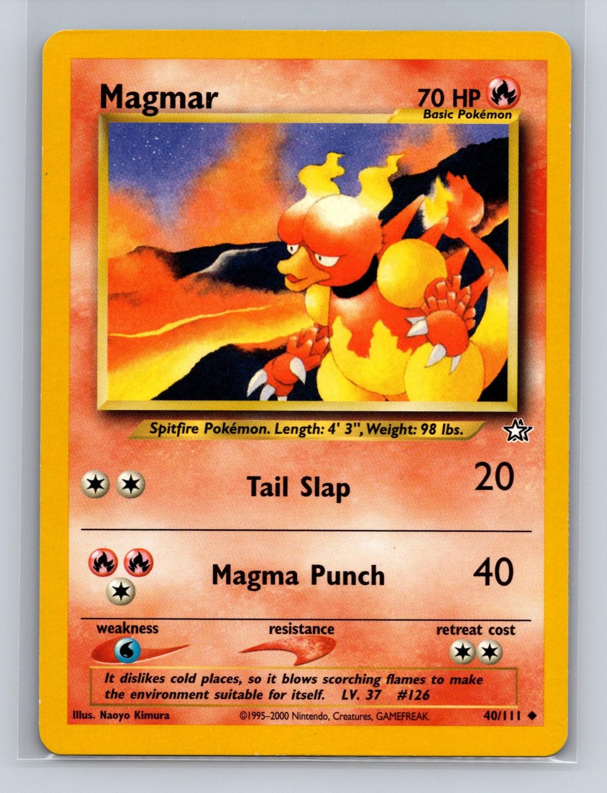 Magmar 40/111 Uncommon Neo Genesis Pokemon Unlimited Moderately Played