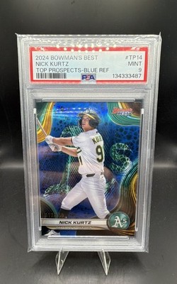2024 Bowman's Best - Top Prospects Nick Kurtz #TP-14 Blue Refractor /150 (RC)