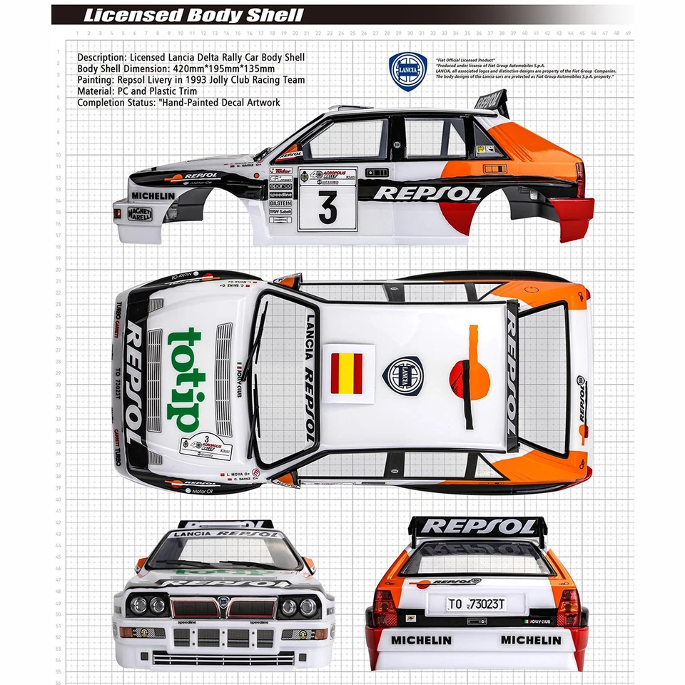 HiPlay Killerbody 1/10 R/C RWD Racing Car Chassis & Lancia Delta Car Model - Image 3 of 4