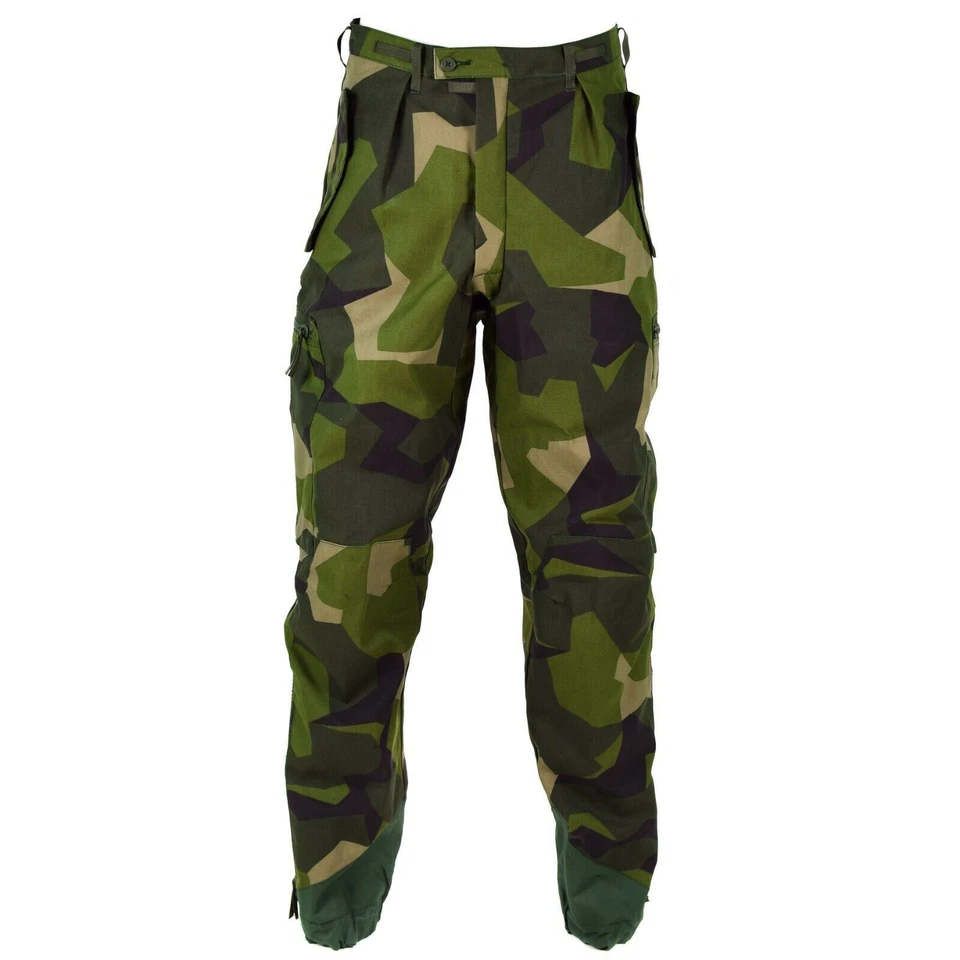 Authentic Suède Armée Pantalon M90 Combat Renforcé Pratique Camouflage Splinter - Photo 1/1