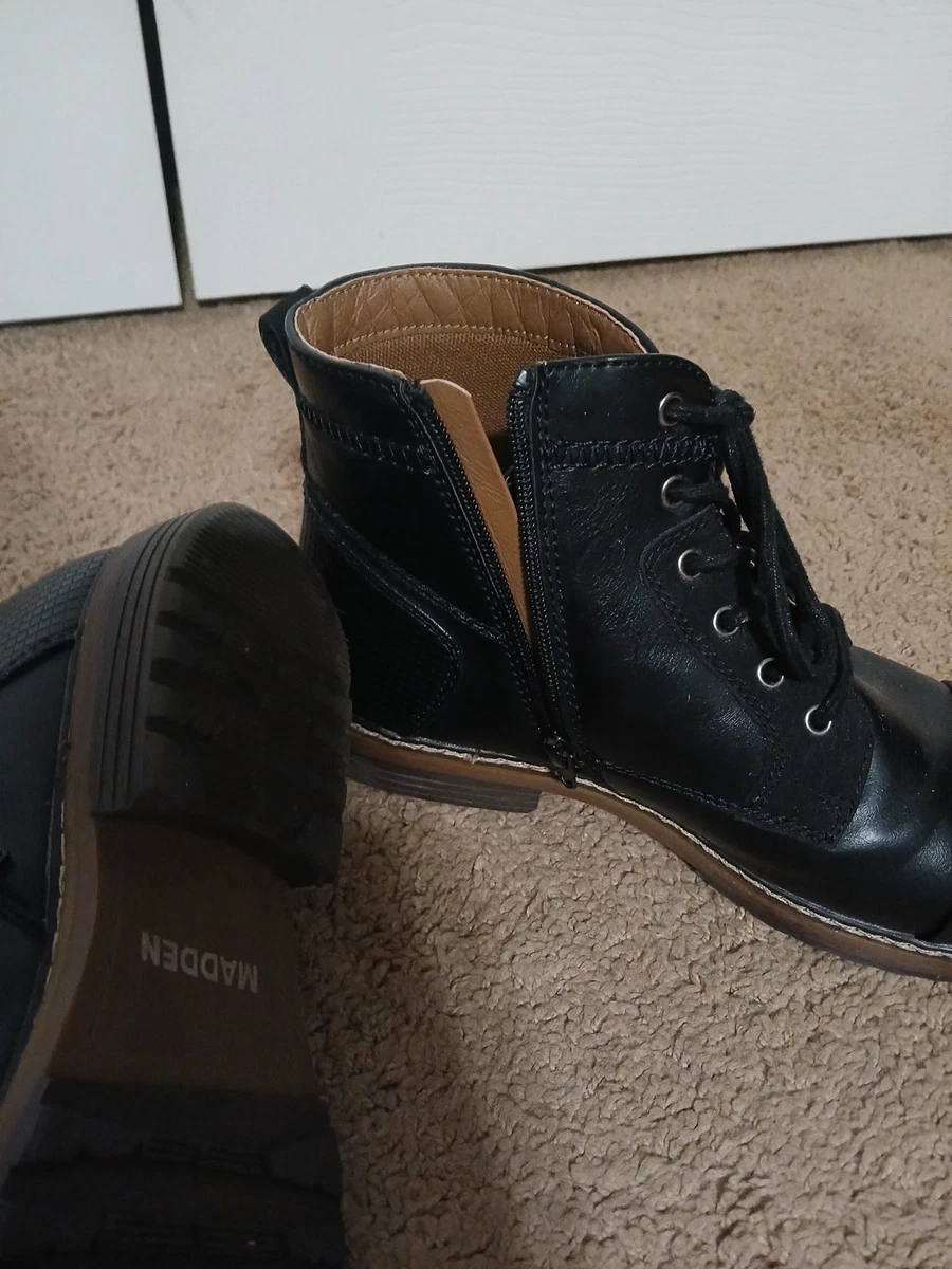 Zip Leather Upper Black Boots for Men for sale | eBay