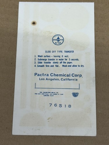 VTG - Pactra Model Kit/Slot Car Old #23 Cobra, Ferrari, Lotus Decals #76518 NOS - Picture 2 of 2