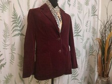 Vintage 90s Grunge Punk Goth 60s 70s 80s Button Up Velvet Maroon Blazer Jacket