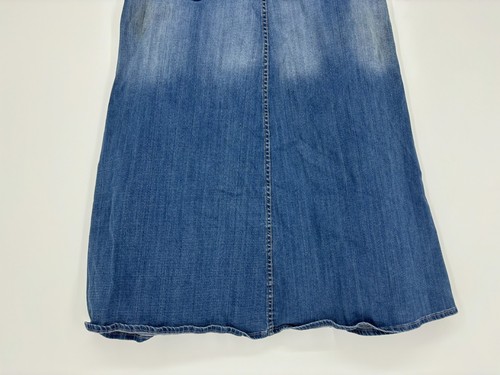 Gonna midi jeans donna Kut From The Kloth lavaggio medio blu denim linea A taglia 14 - Foto 8 di 15