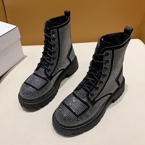 rhinestone combat boots
