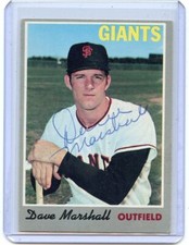 1970 TOPPS BASEBALL #58 DAVE MARSHALL AUTOGRAPH, SAN FRANCISCO GIANTS, 052419