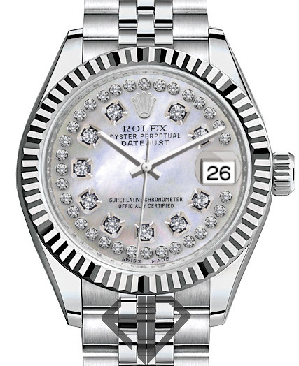 Womens Rolex Datejust SS Jubilee Ivory