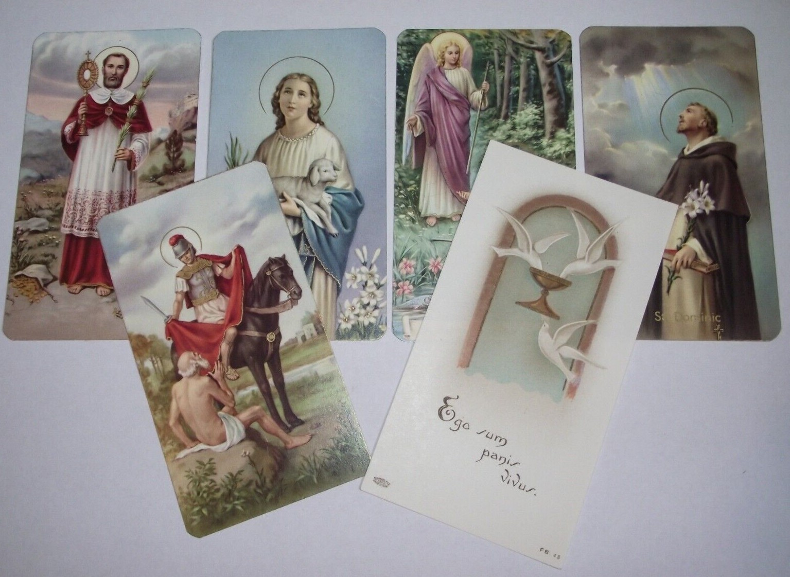 Vtg 6pc religious lot prayer cards St Raphael the Archangel Dominic Agnes  italy | eBay