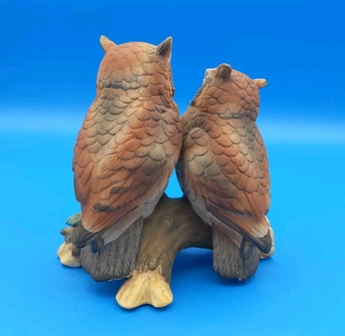 Vintage Lefton 2 Owls on Branch Figurine Porcelain 6" Grannycore #GG1726 Japan - Picture 4 of 9