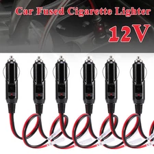2/4/6PCS Fused 12V Male Car Cigarette Lighter Plug Socket Connector Cord 16AWG