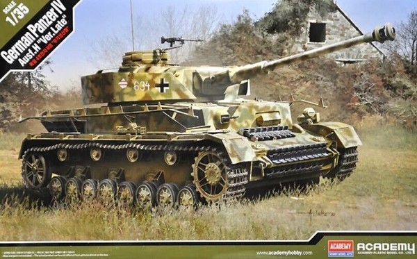 German Panzer IV Ausf.H Ver.Late Tank 1:3 5 Kunststoff Modell Kit Academy-image