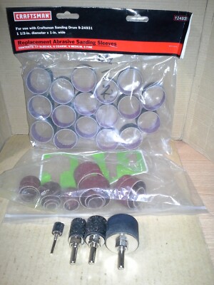 Craftsman Sanding Drum Sleeve  17 coarse 9-24932 w/4 Drums & Extra Sleeves